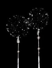 LED ballon på håndholdt pind Ø30 cm 1 stk. 